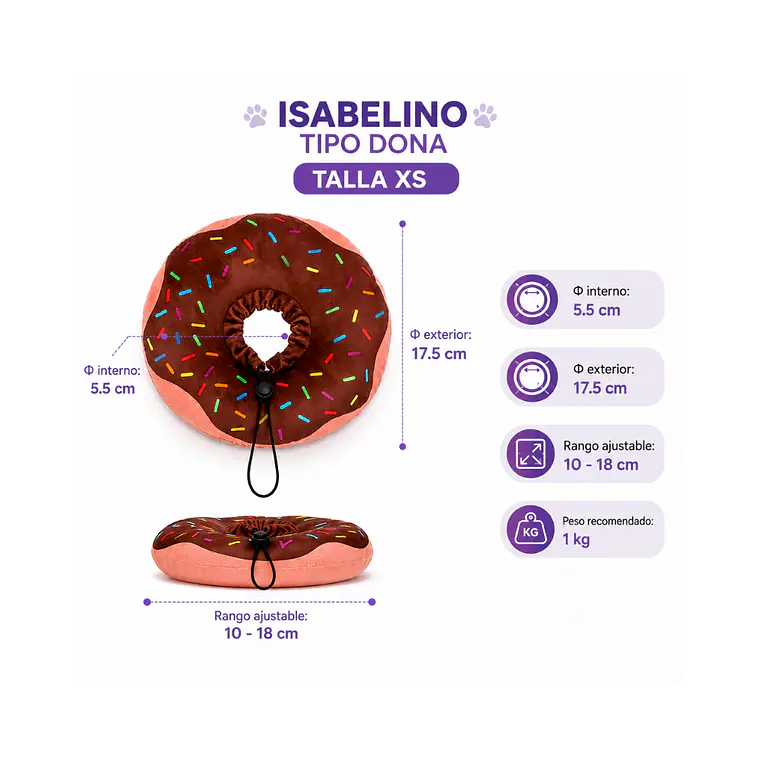 Collar Isabelino Tipo Dona XS 1