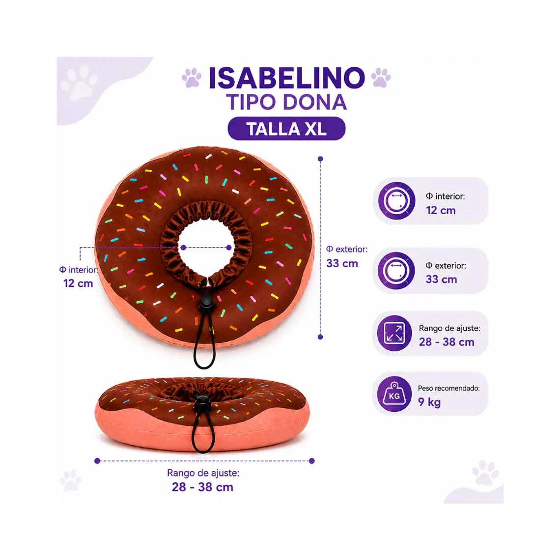 Collar Isabelino Tipo Dona XL 1