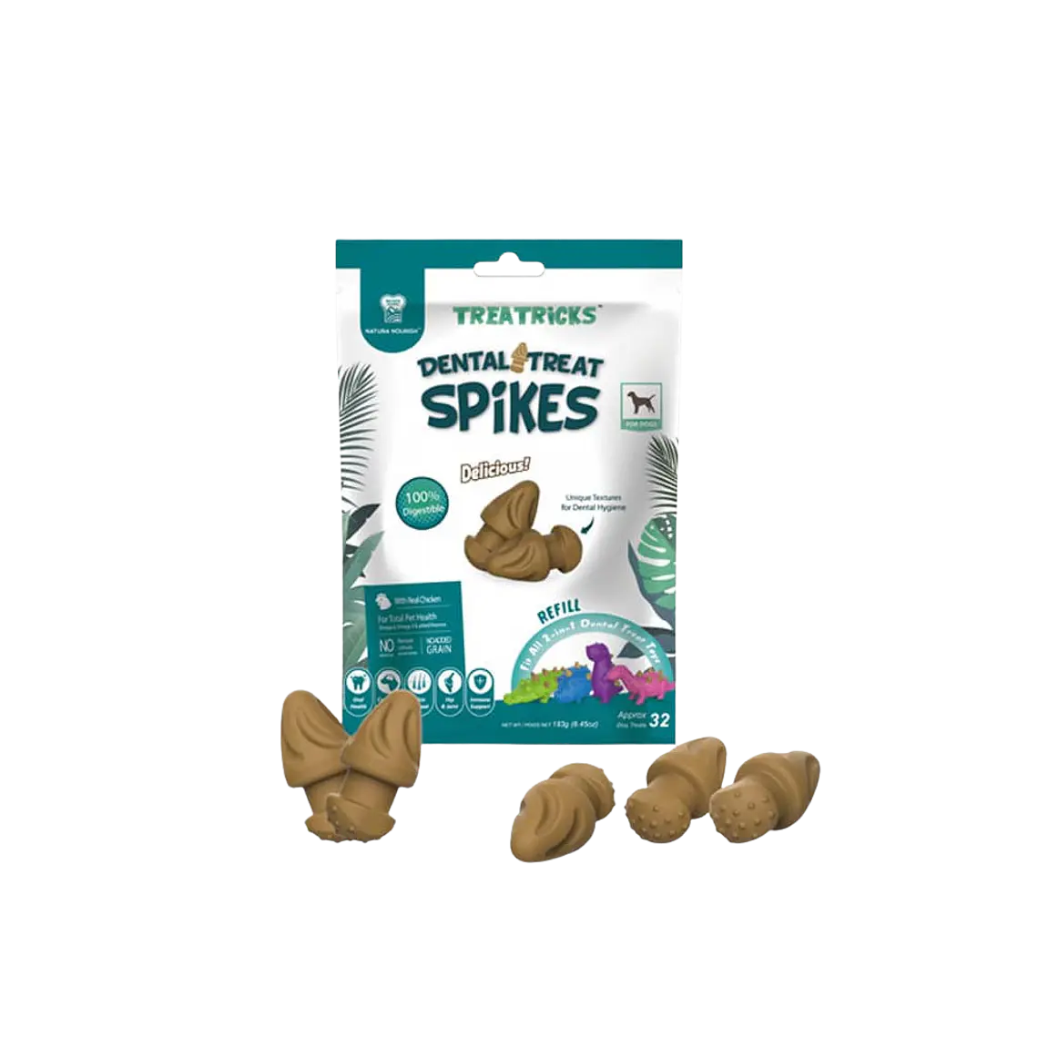 Snack Dental Treat Spikes Refill Pollo 32un 1