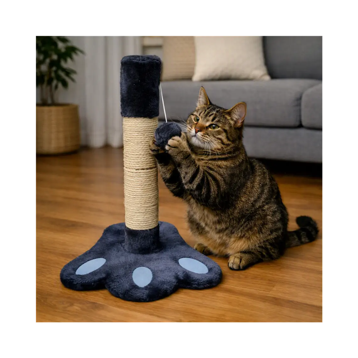 Rascador Para Gatos Diseño Patita Gris - KF8039GE 2