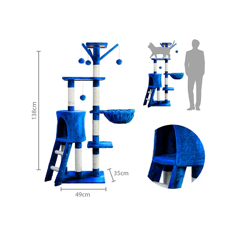 Rascador Para Gatos Diseño Árbol Azul - CAT001B