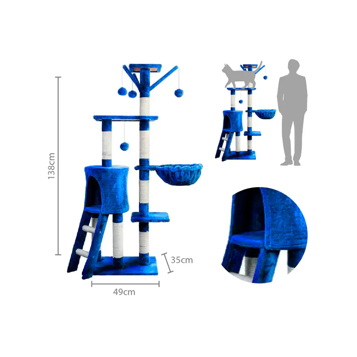 Rascador Para Gatos Diseño Árbol Azul - CAT001B 2