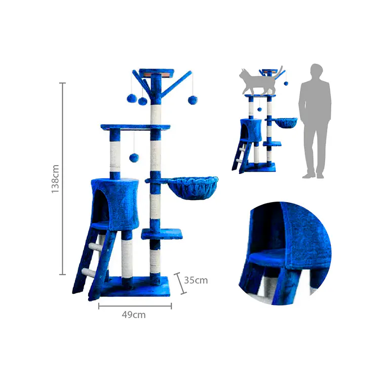 Rascador Para Gatos Diseño Árbol Azul - CAT001B 2