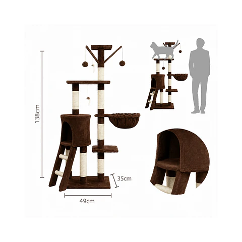 Rascador Para Gatos Diseño Árbol Café - CAT001C