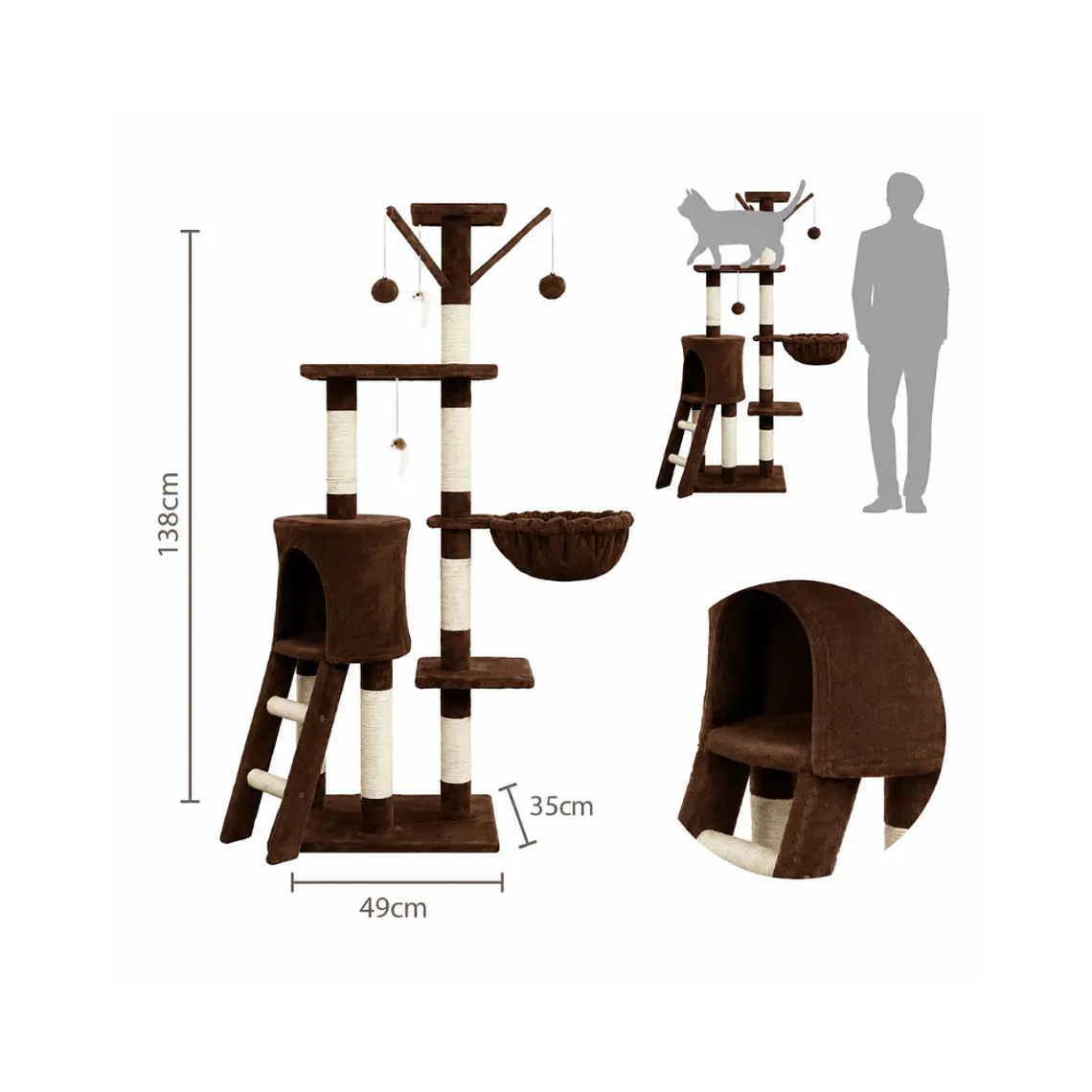 Rascador Para Gatos Diseño Árbol Café - CAT001C 2