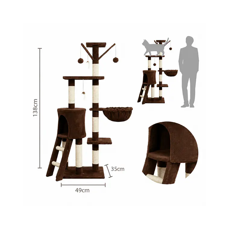 Rascador Para Gatos Diseño Árbol Café - CAT001C 2