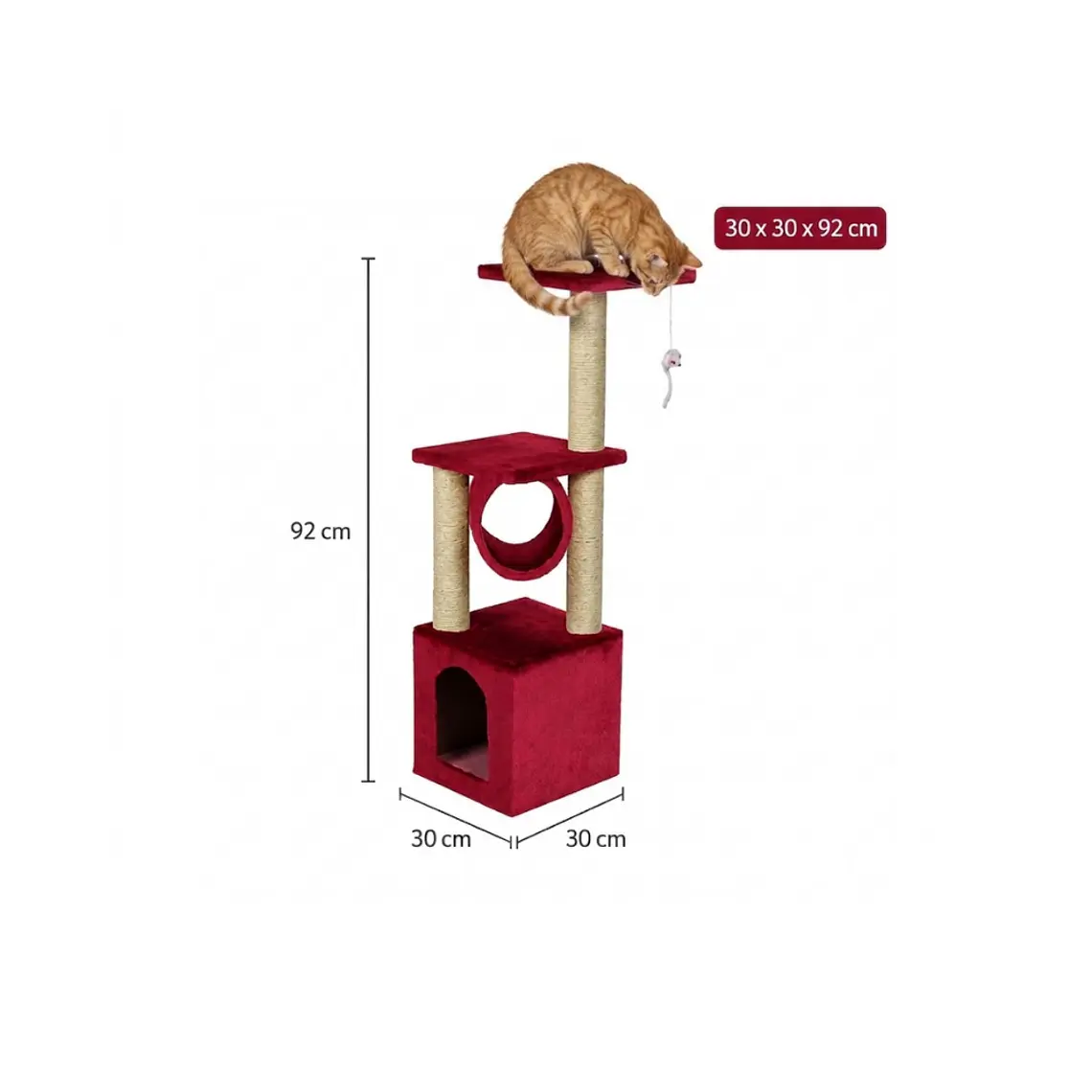 Rascador Para Gatos Diseño Torre Rojo - KF8005BR 2
