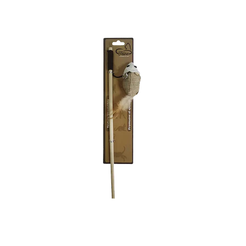 Varilla para Gatos Ratón con Plumas 40cm