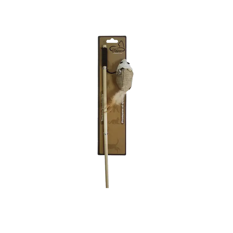 Varilla para Gatos Ratón con Plumas 40cm 1