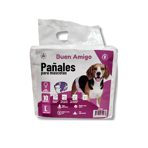 Pañal Desechable Buen Amigo Para Hembras Talla L - 10u