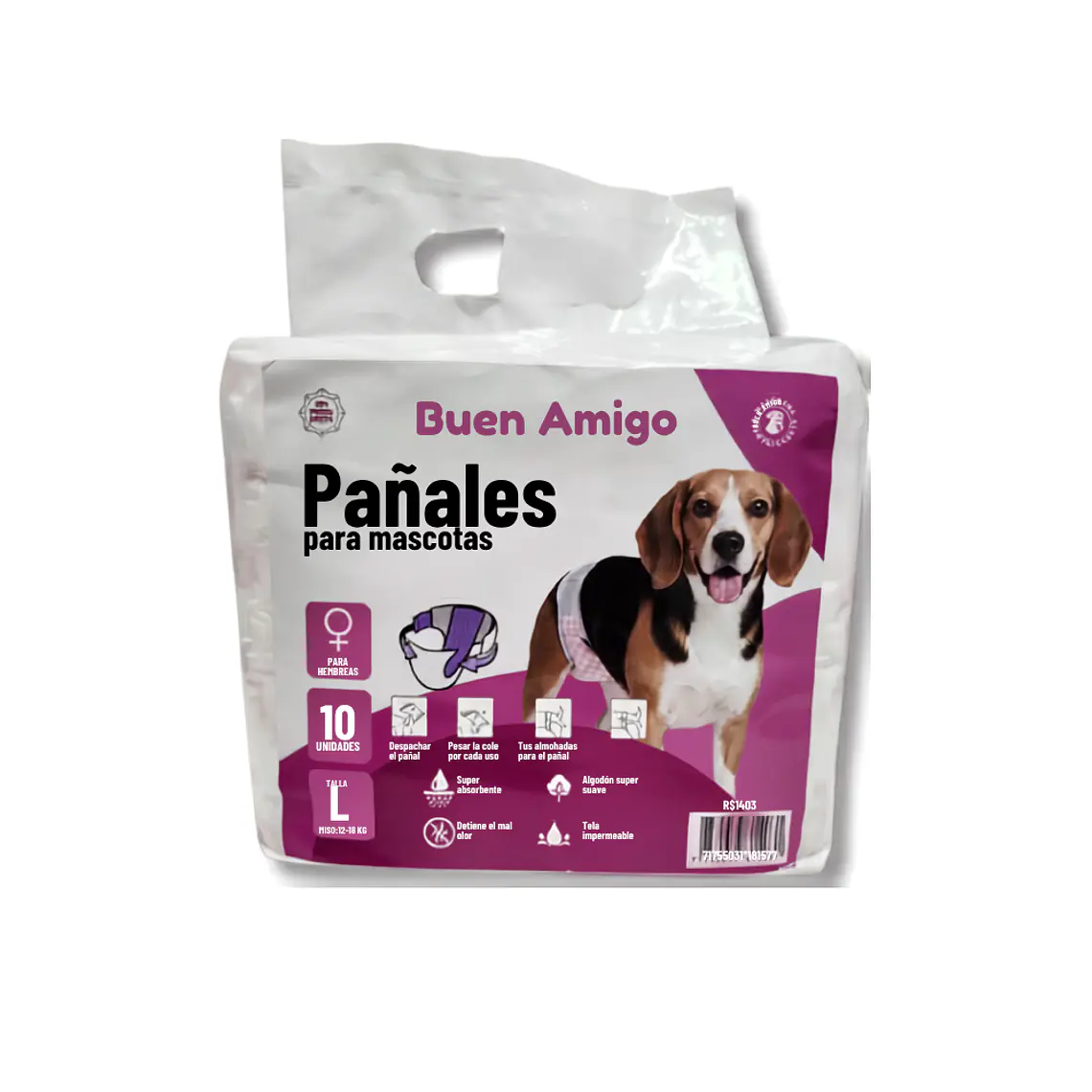 Pañal Desechable Buen Amigo Para Hembras Talla L - 10u 1