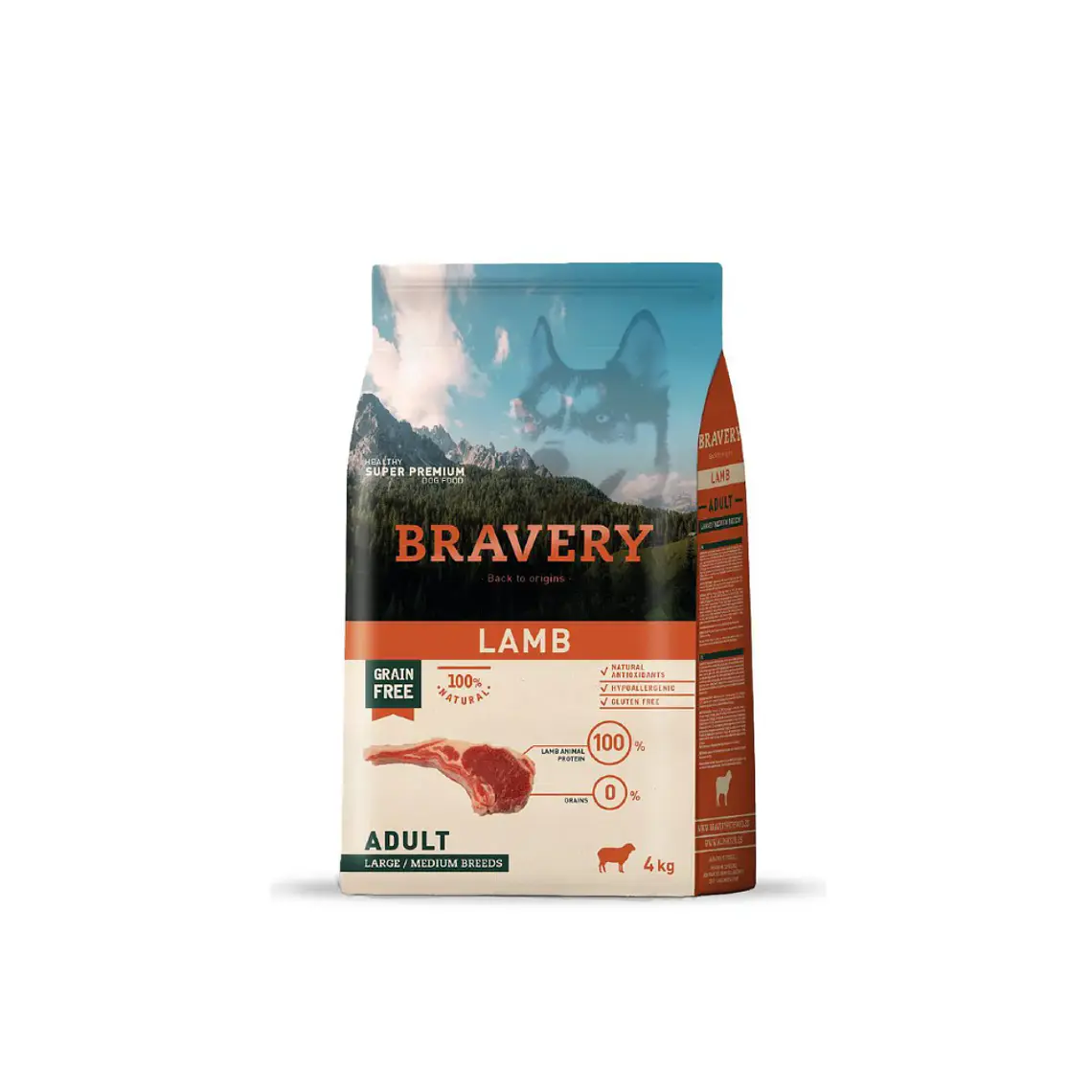 Alimento Bravery Perro Adulto Large Lamb - 4kg 1