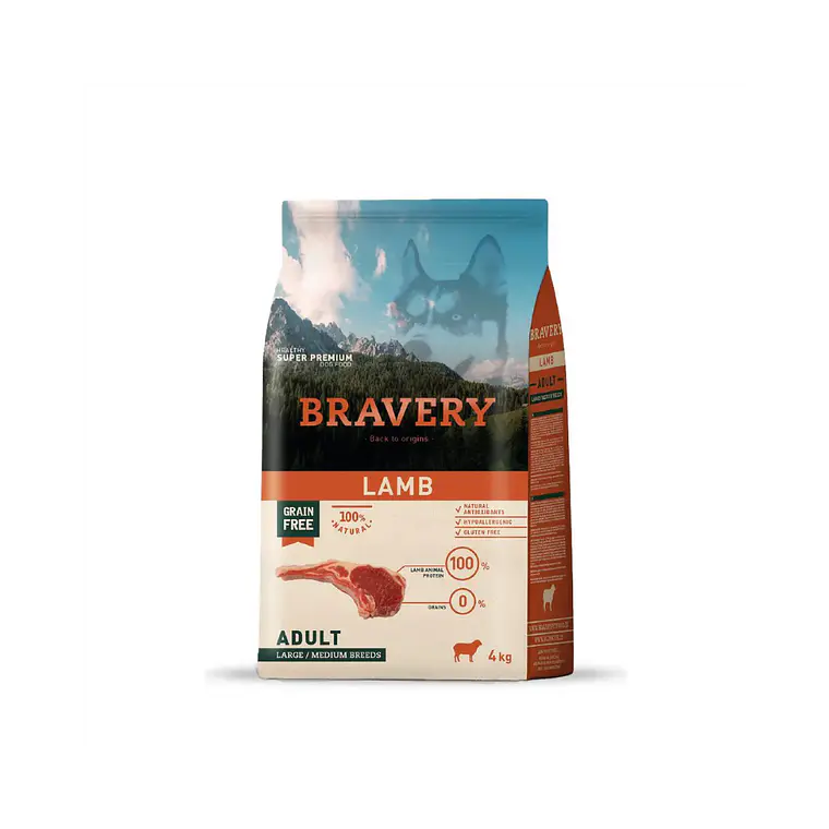 Alimento Bravery Perro Adulto Large Lamb - 4kg 1