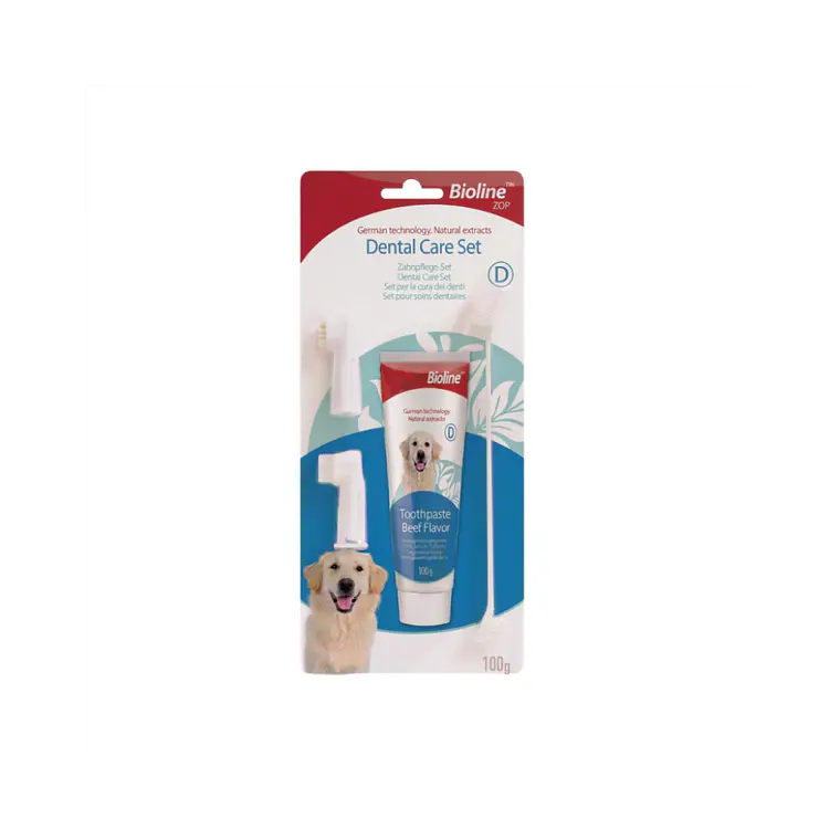 Set Bioline de Higiene Dental Para Perros Sabor Carne 1