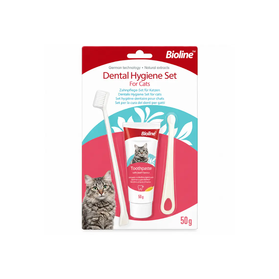 Set Bioline de Higiene Dental Para Gatos Sabor Queso 1
