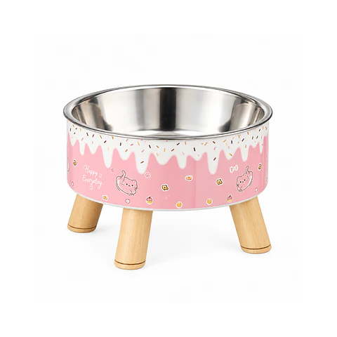 Plato Elevado Acero Inoxidable Candy Rosado - 450ml