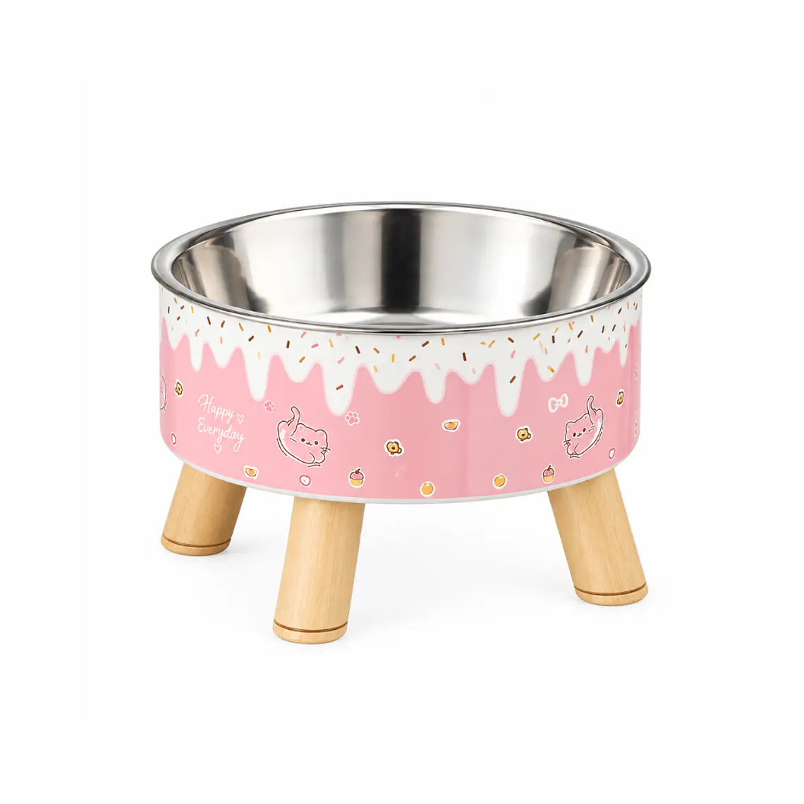 Plato Elevado Acero Inoxidable Candy Rosado - 450ml 1
