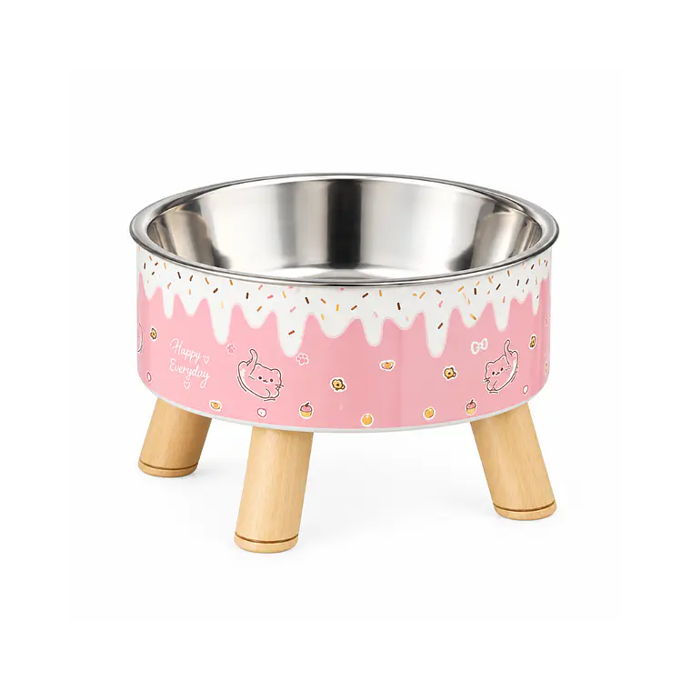Plato Elevado Acero Inoxidable Candy Rosado - 450ml 1