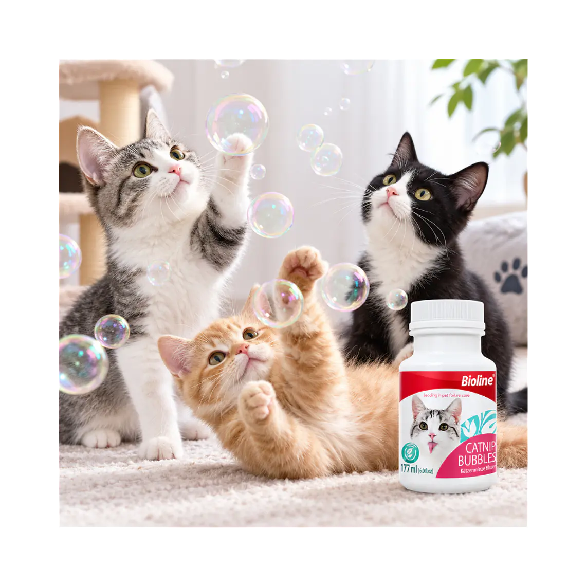 Burbujas con Catnip Para Gatos Bioline - 17.7ml 2