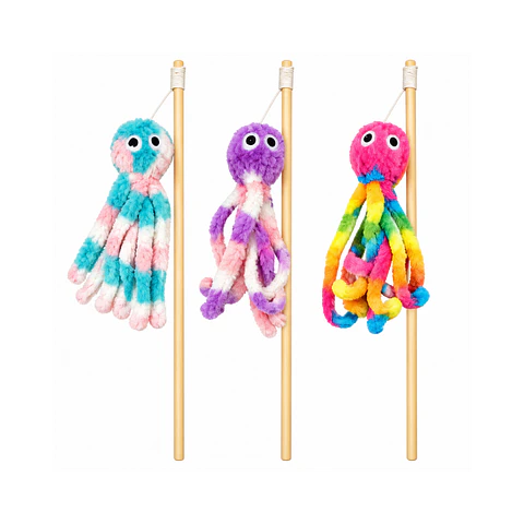 Varilla para Gatos Pulpo Colores - 40cm