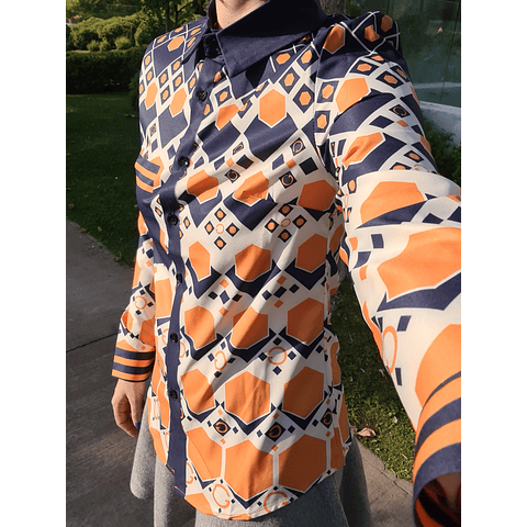 Blusa Orange Geometric  L y XL