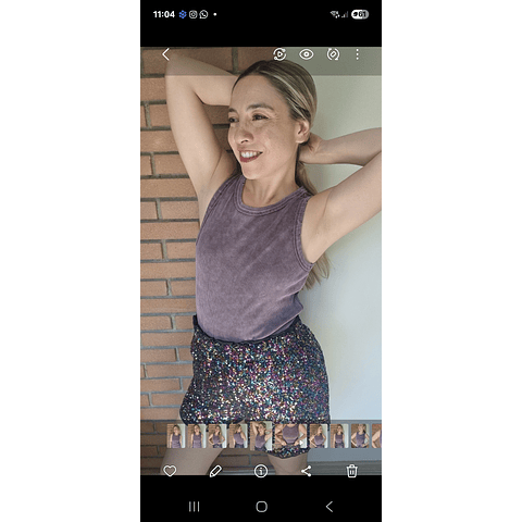 Polera Basica Jacinta GRIS y ROJO