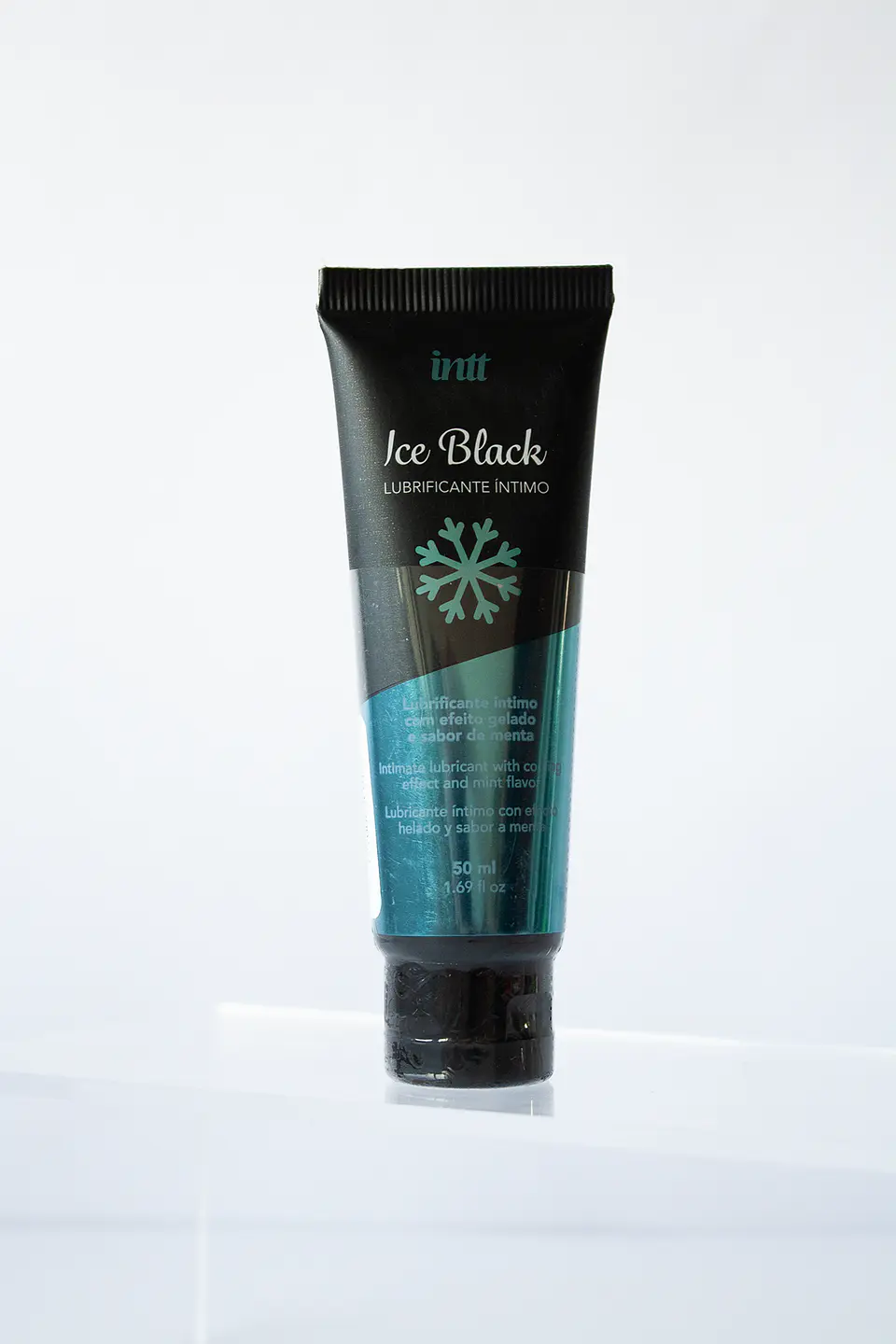 Lubricante Íntimo Base Agua Sabor Menta 50g Ice Black - INTT 1