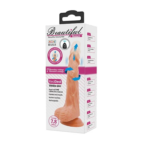 Vibrador Realístico Empuje y Rotación Mando a Distancia 20m