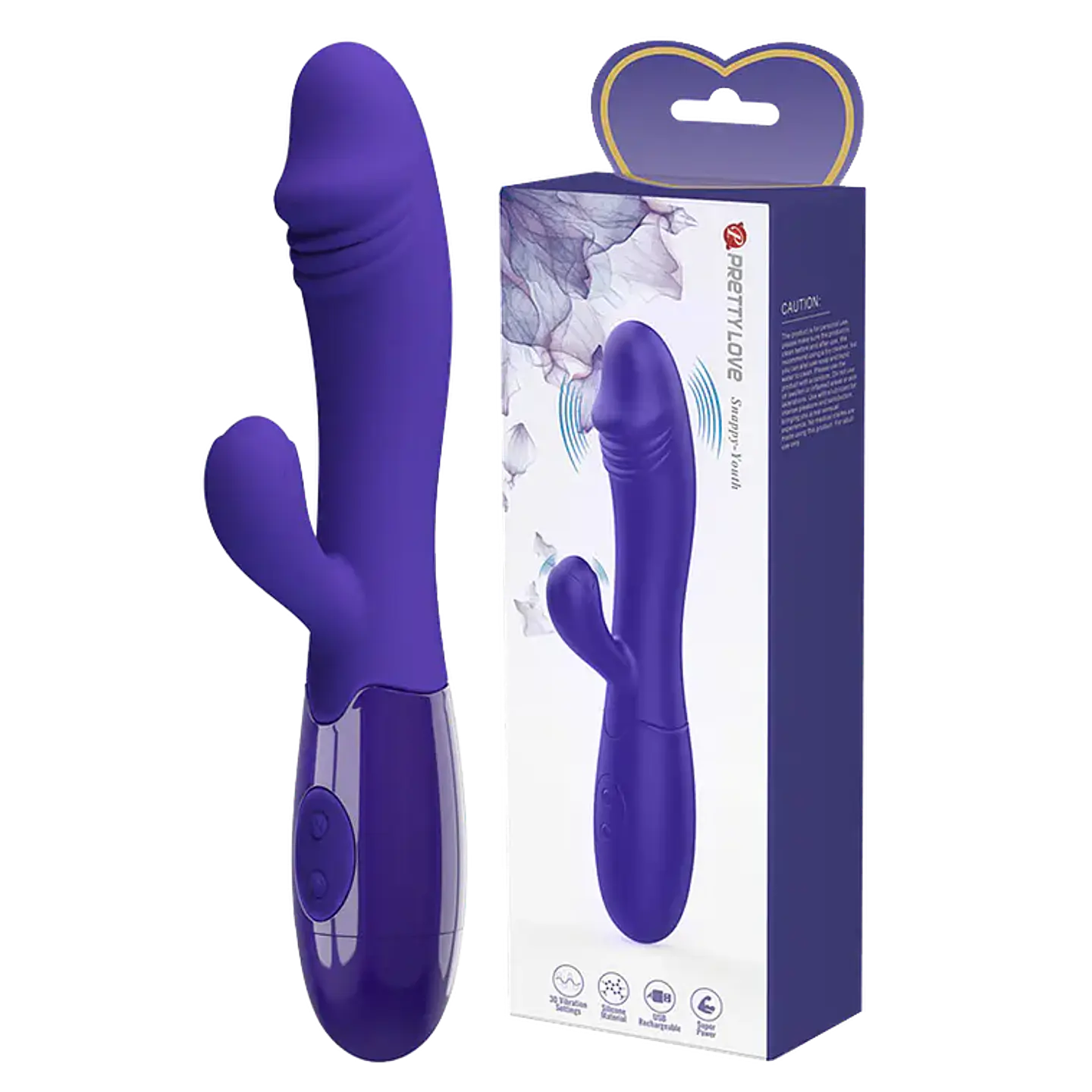 Vibrador Doble Estimulación Snappy Recargable Morado 3