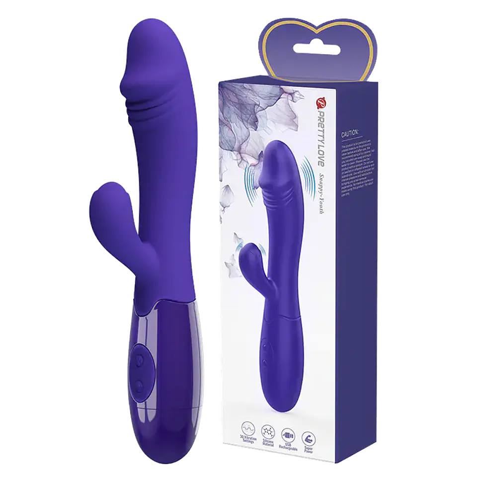 Vibrador Doble Estimulación Snappy Recargable Morado 3