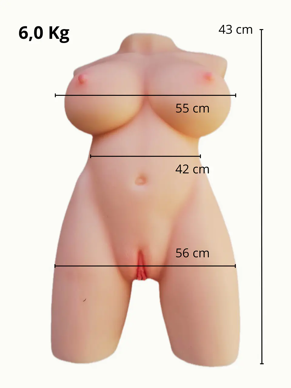 Torzo Masturbador Realístico L 6,0 Kg 1