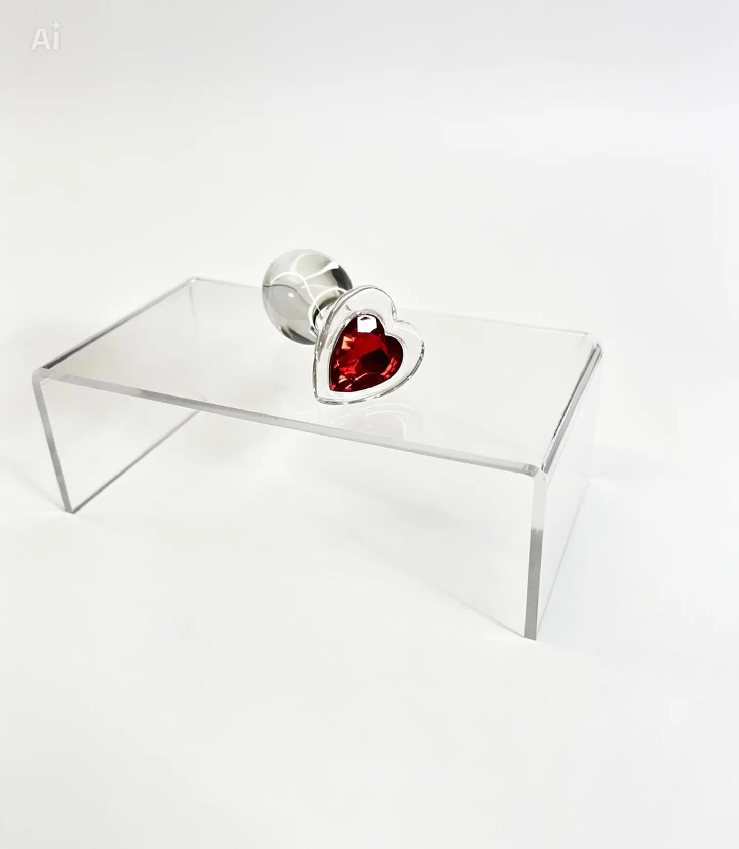 Plug de Cristal Corazón M 8cm con Funda 3