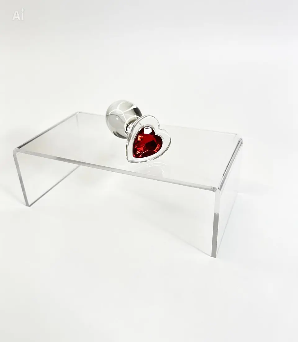Plug de Cristal Corazón M 8cm con Funda 3