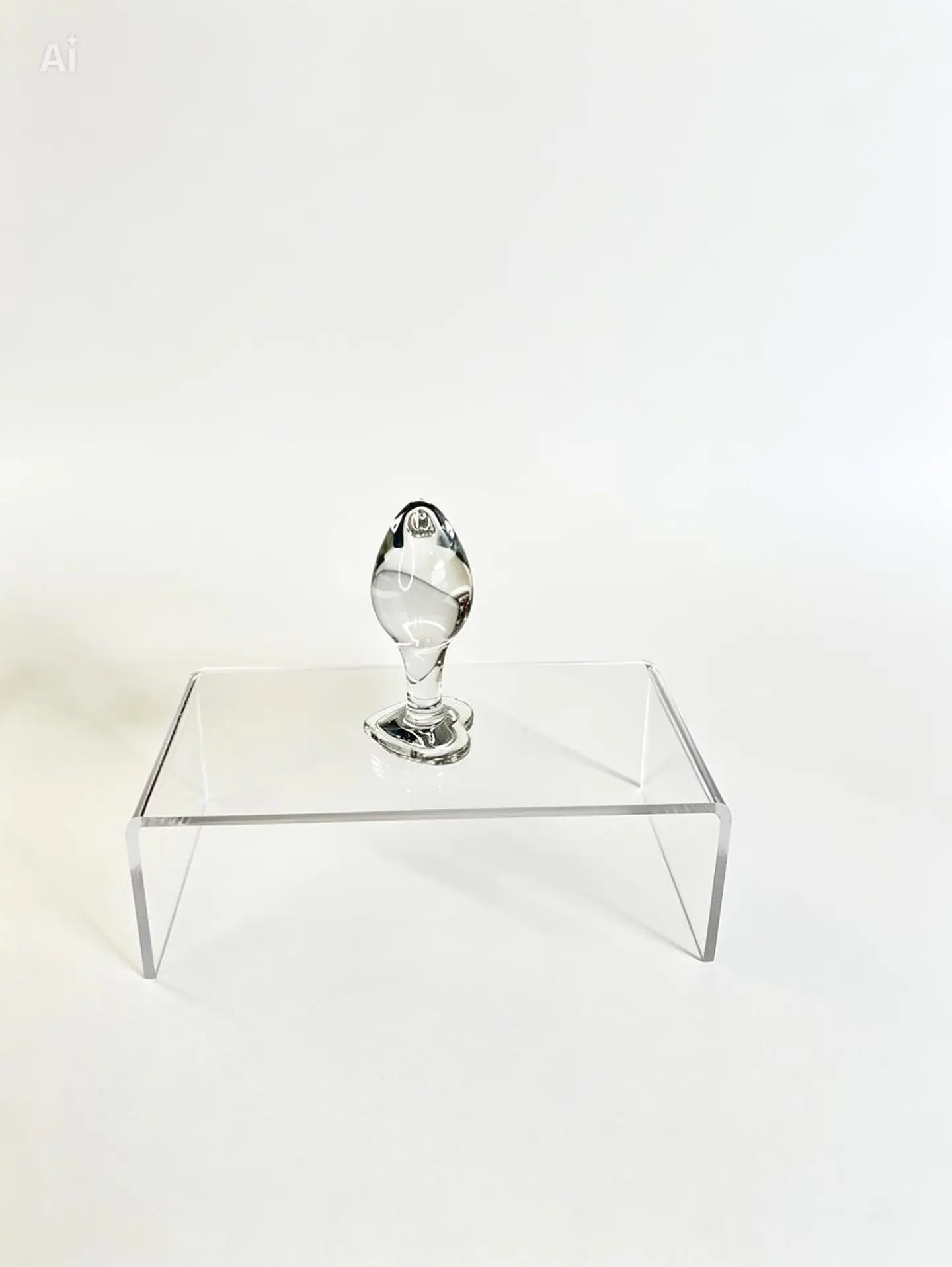 Plug de Cristal Corazón M 8cm con Funda 2