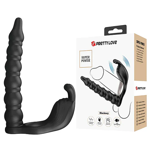 Anillo Vibrador Doble Penetración USB BLACKNEY - PRETTY LOVE