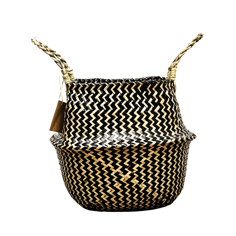 Cesto de fibra natural - negro 1