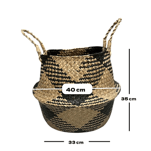 Cesto de fibra natural - negro II