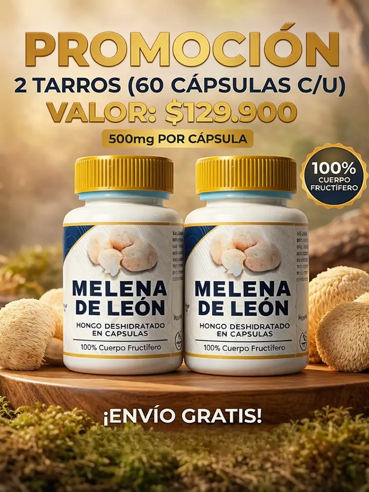 Pack Promocional - 4 Tarros de melena de leon x 60 Capsulas c/u - 240 capsulas en total+ OBSEQUIO 1