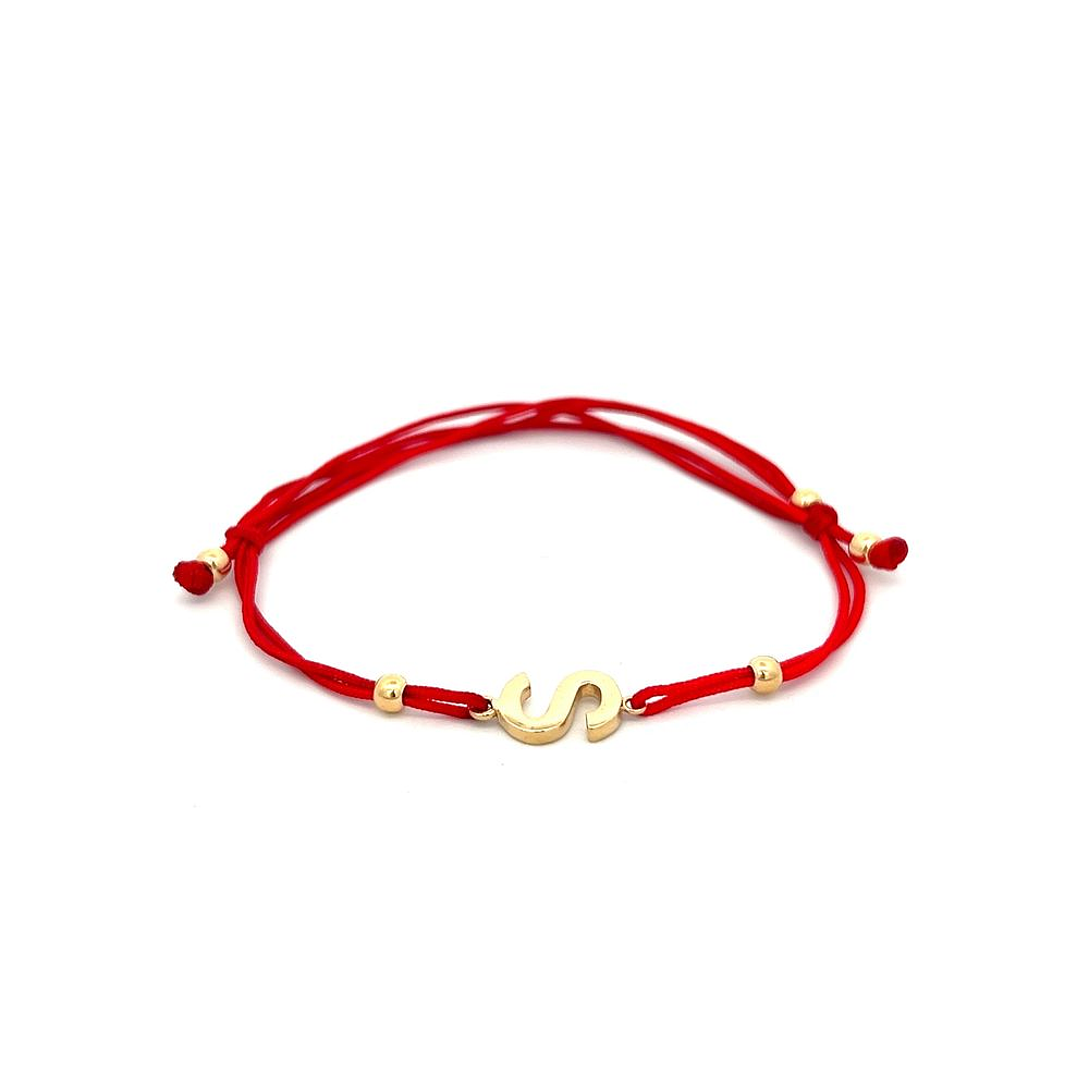 Pulsera Letra S Oro Amarillo 18K