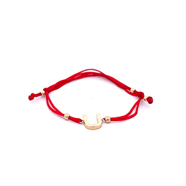 Pulsera De Oro Amarillo 18K Letra U 