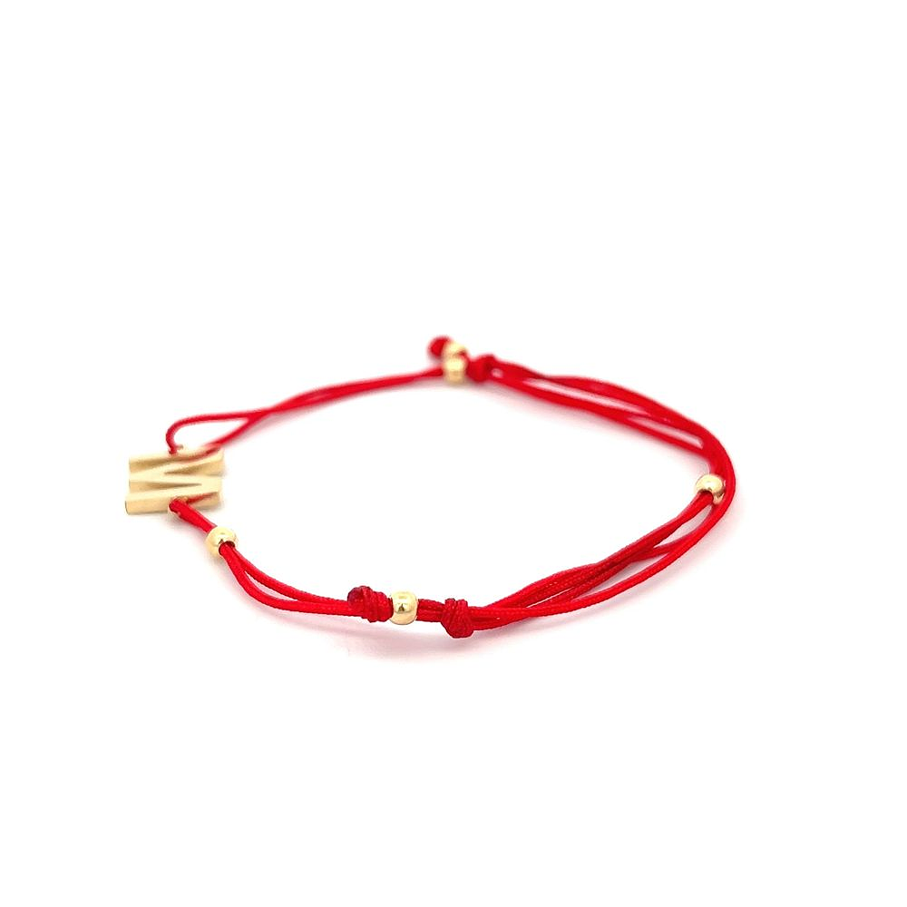 Pulsera De Oro Amarillo 18K Letra M 