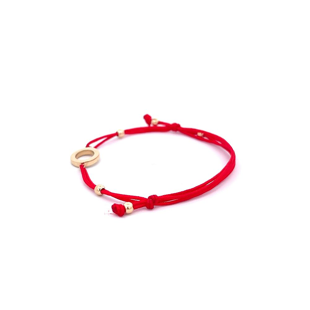 Pulsera De Oro Amarillo 18K Letra O 