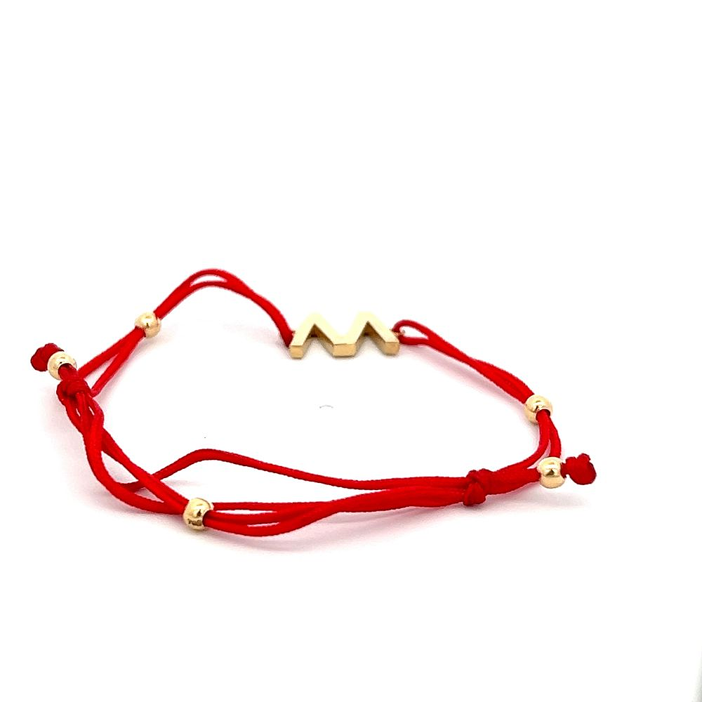 Pulsera De Oro Amarillo 18K Letra W 