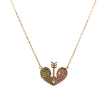 Cadena De Oro Amarillo 18K Limada Con Colgante Corazón 