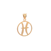 Colgante De Oro Amarillo 18K Signo Piscis 