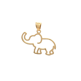 Colgante De Oro Amarillo 18K Elefante Calado