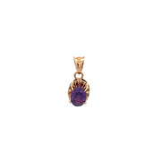 Colgante De Oro Amarillo 18K Chatón Ovalado Con Piedra 
