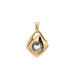 Colgante De Oro Amarillo 18K Rombo Calado Con Piedra 