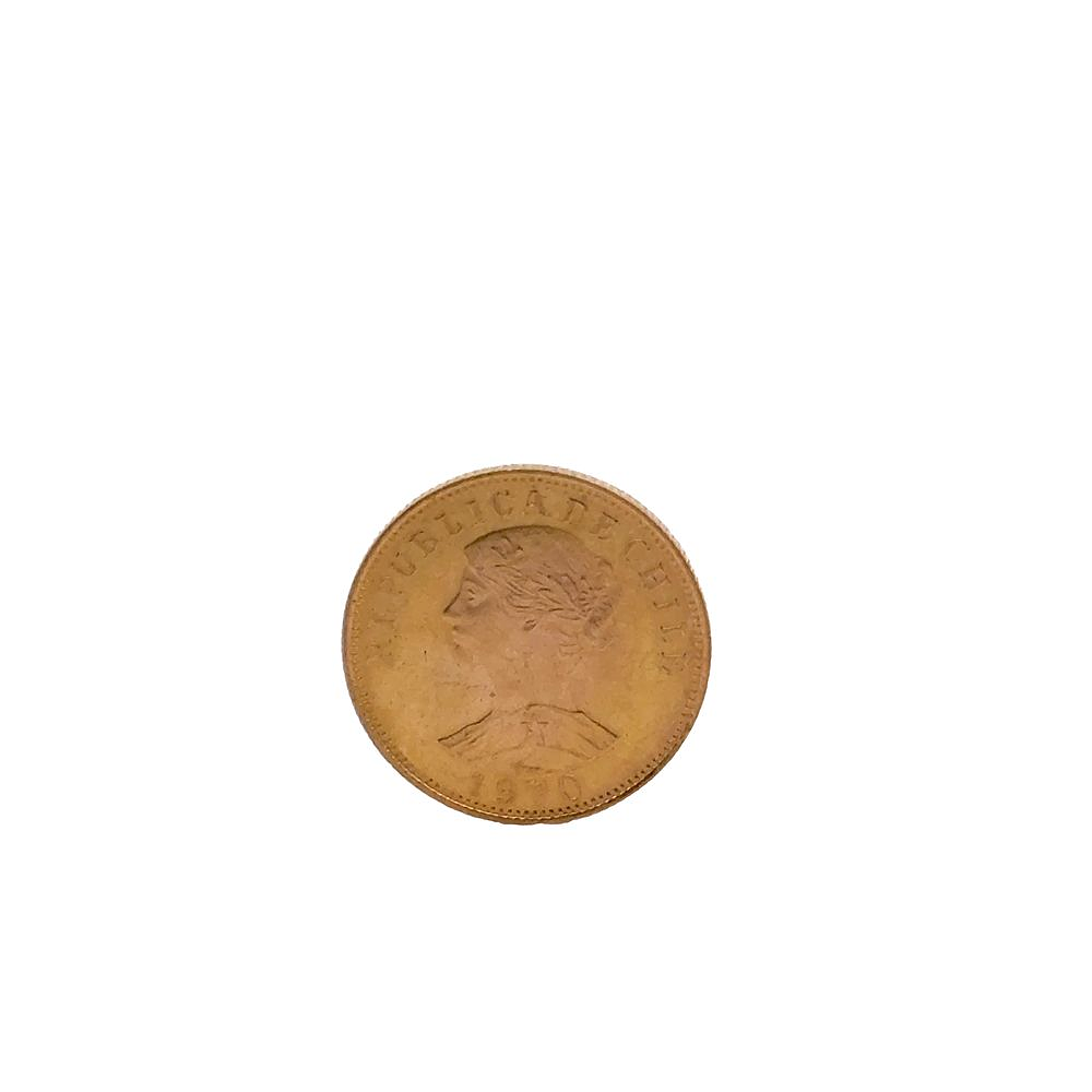 Moneda De Oro Nacional 21K 50 Pesos Chile Año 1970