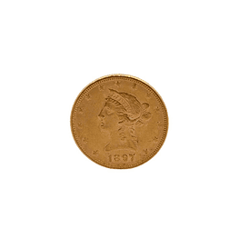 Moneda De Oro Extranjera 10 Dollars Estados Unidos Año 1897